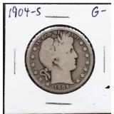 1904S barber half dollar