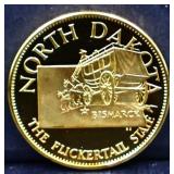 North Dakora 33 gram sterling silver state round