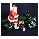 Cast iron Santa on motorcycle