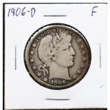 1906D barber half dollar