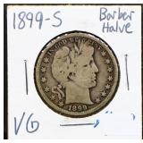 1899S barber half dollar