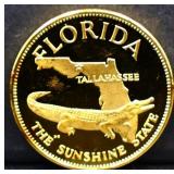 Florida 33 gram sterling silver state round