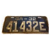 1932 Georgia license plate