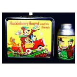 Vntg metal Huckleberry Hound lunchbox w/ thermos