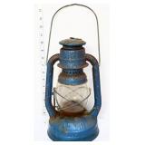 Vintage blue Little Wizard lantern w/ clear globe