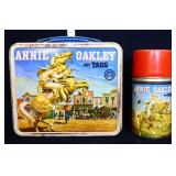 Vintage metal Annie Oakley lunchbox w/ thermos