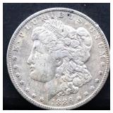 1886O Morgan silver dollar