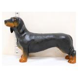 Cast iron 5in tall weenie dog, brown feet