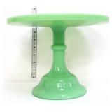 Jadeite round 7in tall cake stand