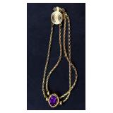 10k yellow gold amethyst bracelet