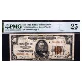 Graded 1929 Minneapolis $50 note VF25