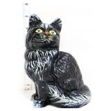 7in black cast iron cat bank