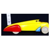 Vintage plastic mini yellow Speed Racer car