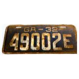 1932 Georgia license plate