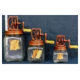 Trio glass butter churns