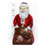 6in glass kneeling Santa w/ red coat