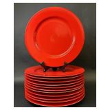 Fitz & Floyd Solid Red 12 Dinner Plates