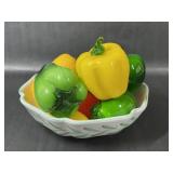 Decorative Glass fruit with Ceramic Dish