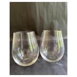 Two Stemless Wine Glasses