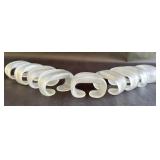 Set of Eight Frosted Glass Napkin Rings