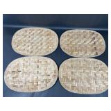 Set of Four Wicker Table Placemats
