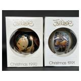 Two Schmid Glass Christmas Ornaments 1990/1991