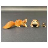 Lomonosov Porcelain Red Squirrel, Bull Dog, Seal