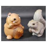 2pc Ceramic Squirrel Set