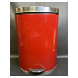 2.8 Gallon Red Oval Step Trash Can