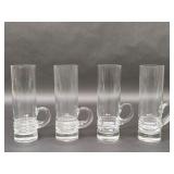 4 Set of Tall Shot Glasses and Handle