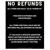 NO REFUNDS