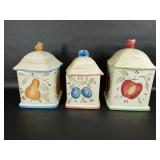 3pc No Place but Service Ceramic Canisters