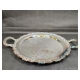 Vintage Oneida Large Round Serving Tray Handles