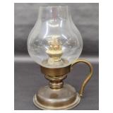 Vintage Handheld Bronze Toned Oil Lamp