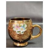 Bohemian Czech Republic Gilded Enamel Gold Cup