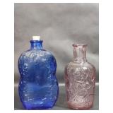 Vintage Pink & Cobalt Blue Glass Bottles