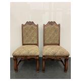 Two Wooden Neo Renaissance Style Dining Chairs