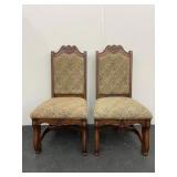 Two Wooden Neo Renaissance Style Dining Chairs