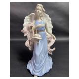 Vintage Ceramic Blonde Angel W/ Basket Figurine