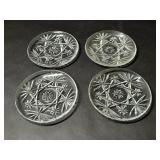 4 Anchor Hocking Prescut Clear Glass Coasters