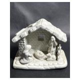 Vintage White Porcelain Nativity Figurines Enesco