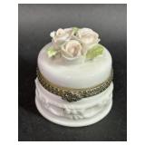 Porcelain Hinged Ring Trinket Box