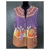 BellePointe Knitted Fall Themed Vest, Size Large