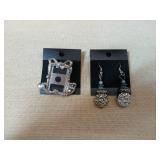 Photo Frame Brooch and Earrings