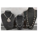 Three Black Fashion Necklaces