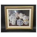 Circle of Teapots by Galley 1995 in Wood Frame