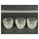 Three Clear Glass Punch Bowl Cups