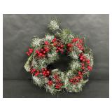 Frosted Holly Berry Christmas Wreath Decor