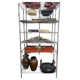 Six Tiered Metal Shelving Unit