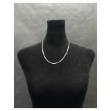 Silver Herringbone Necklace w S Shaped Link